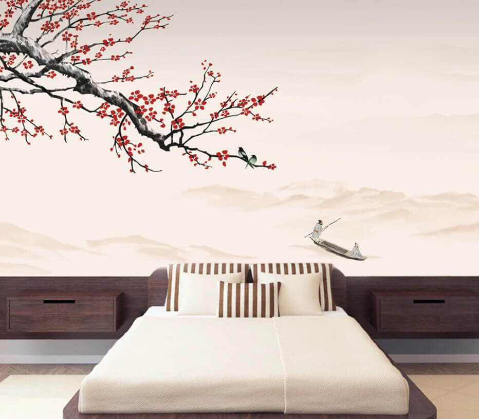 Red blossom branch — interior 1