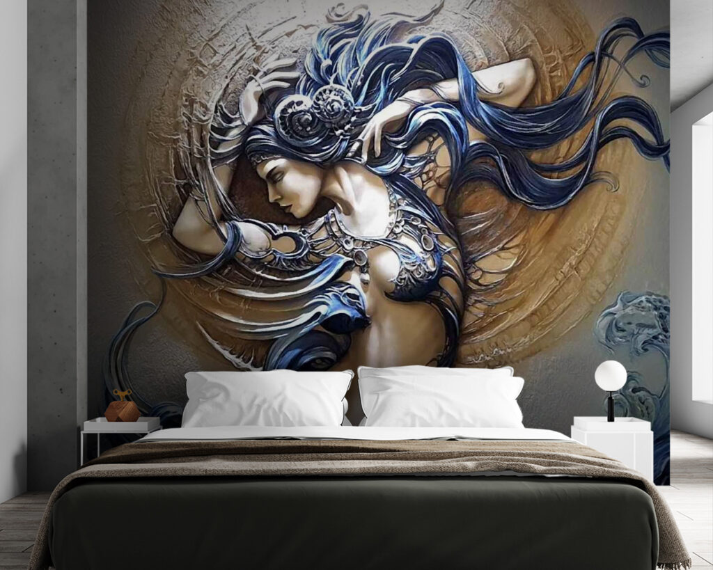 Woman with wavy curls — interior 2