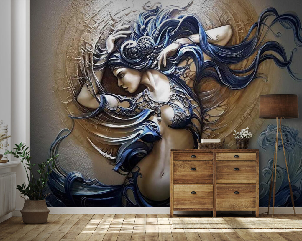 Woman with wavy curls — interior 1