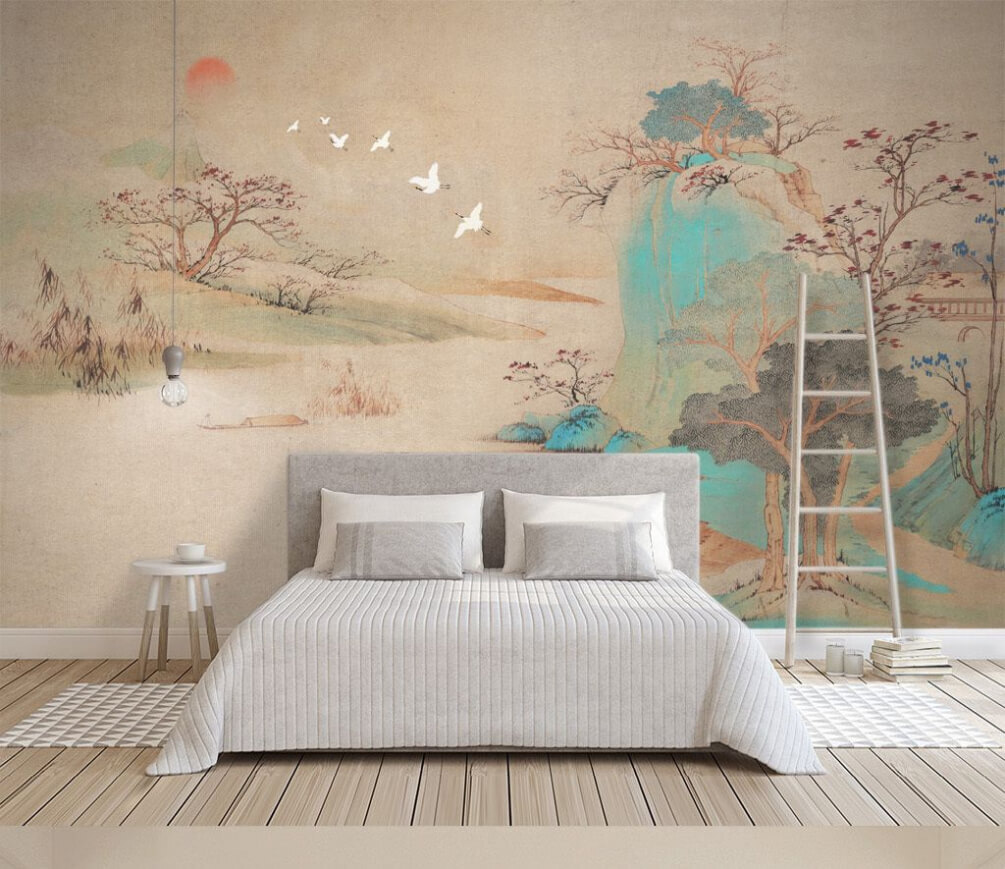 Landscape in the Scroll in an interior