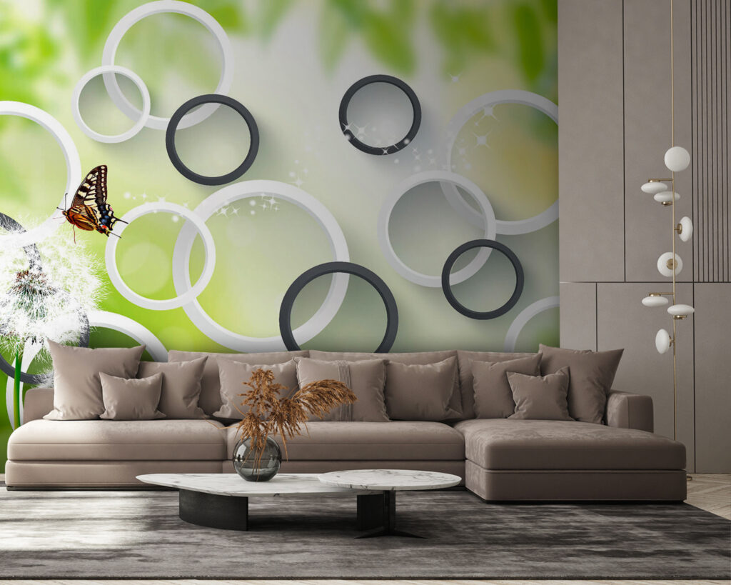 Circles among white plumes — interior 2