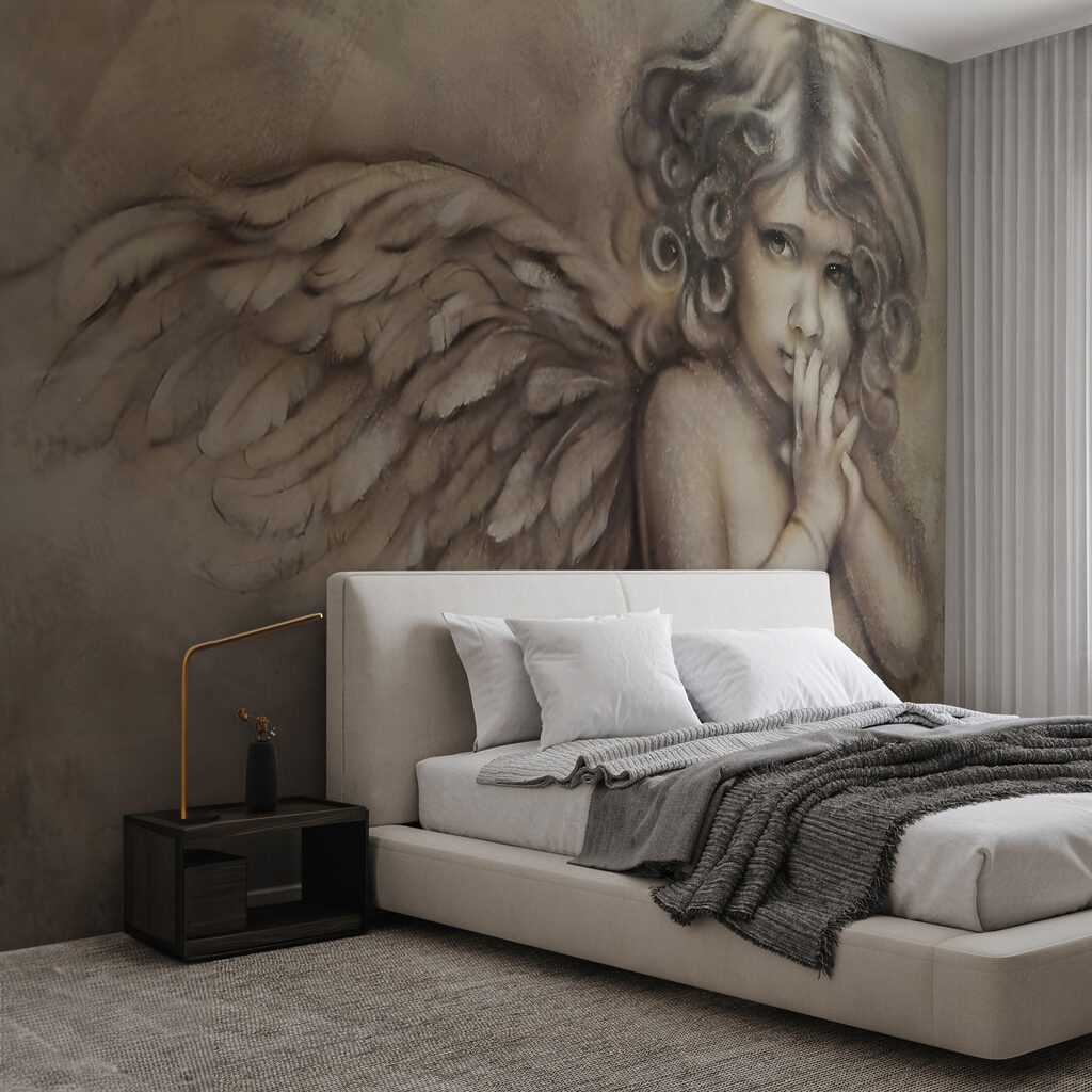 Angel in charcoal drawing — interior 5