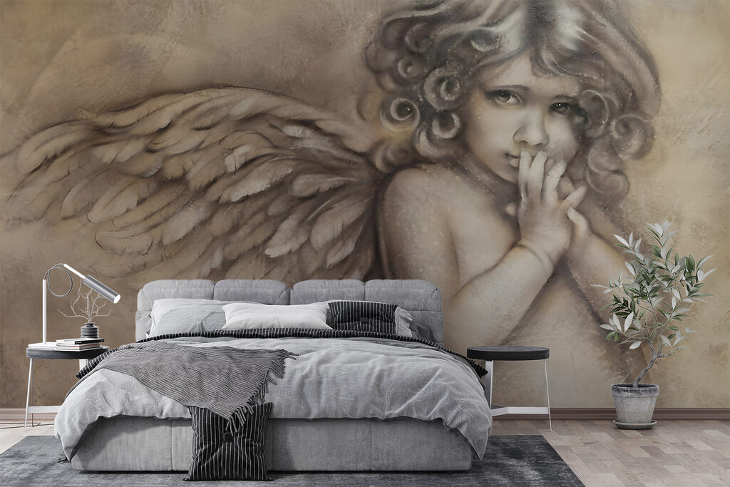 Angel in charcoal drawing — interior 6
