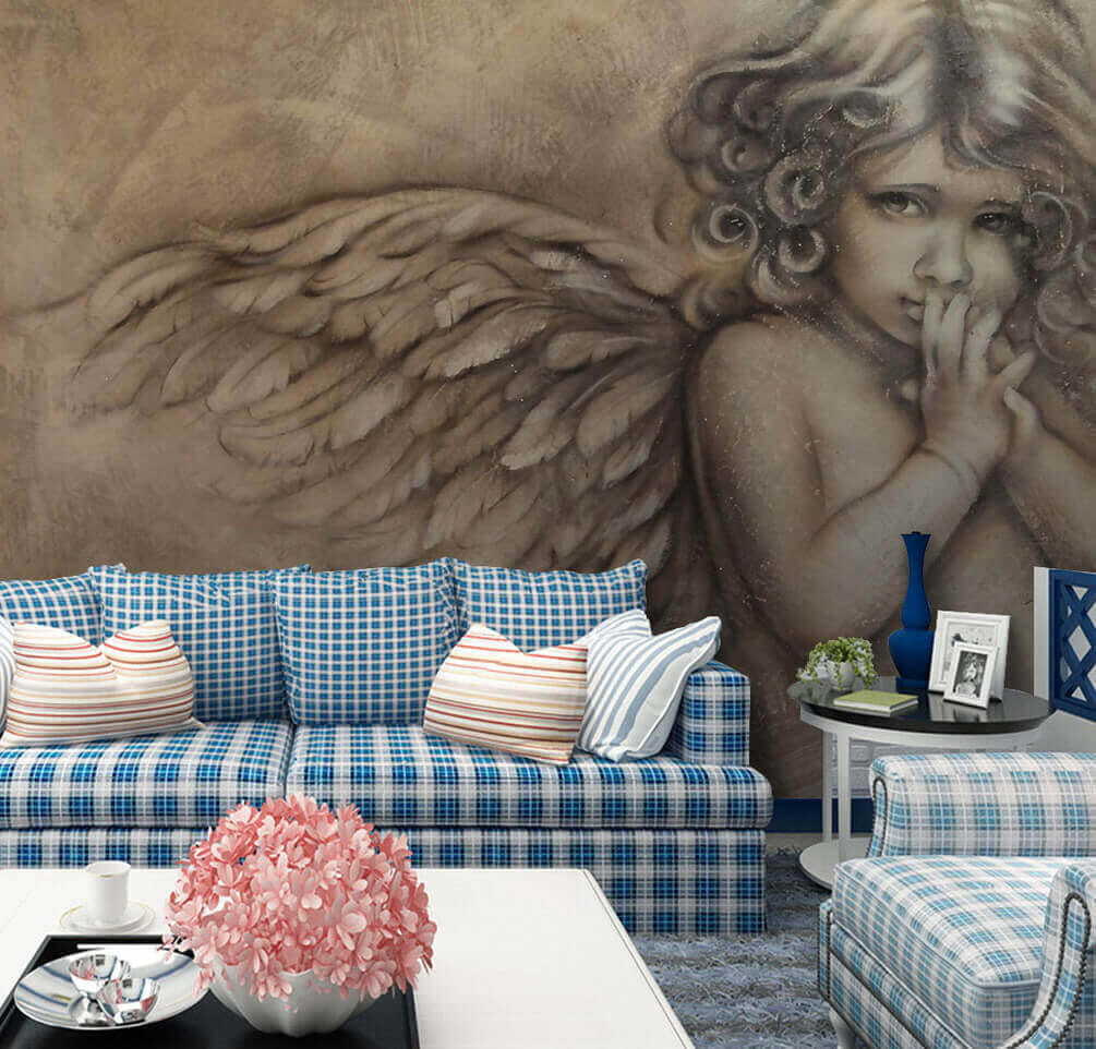 Angel in charcoal drawing — interior 3