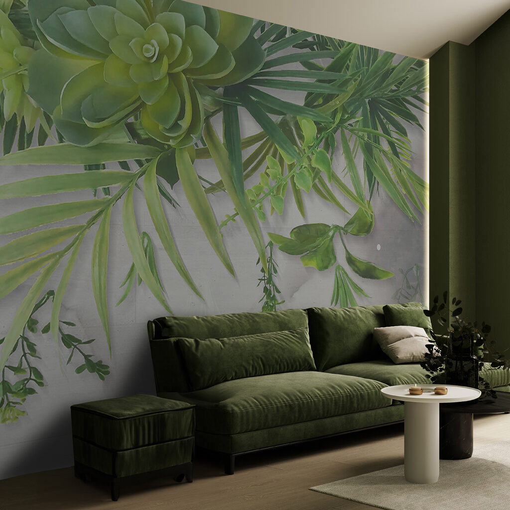 Hanging leaves and succulents — interior 12