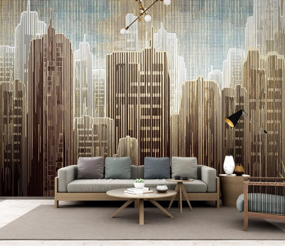 City in golden lines — interior 1