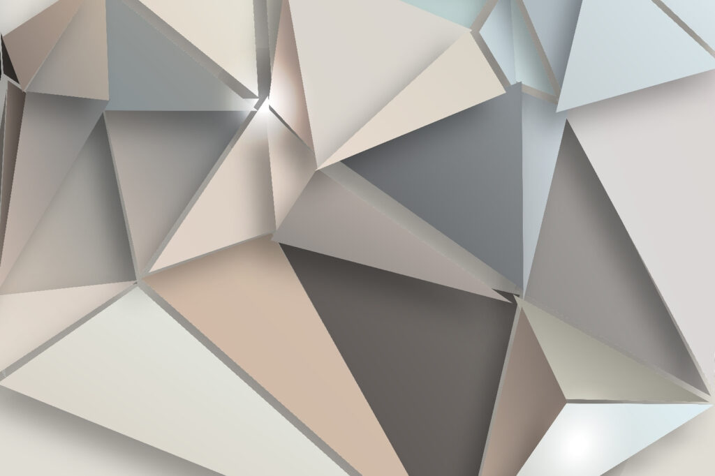 Sharp facets in grey — full design