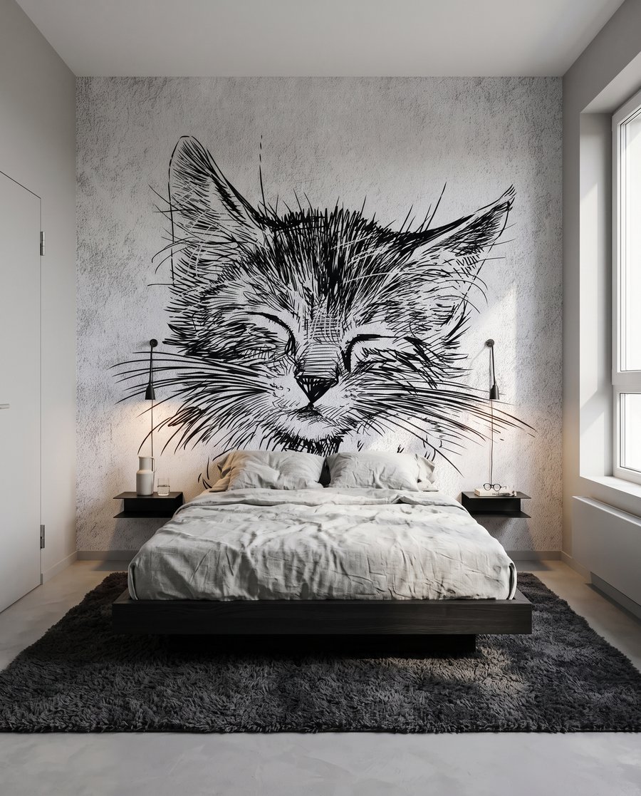 Sleepy Cat Sketch — interior 2