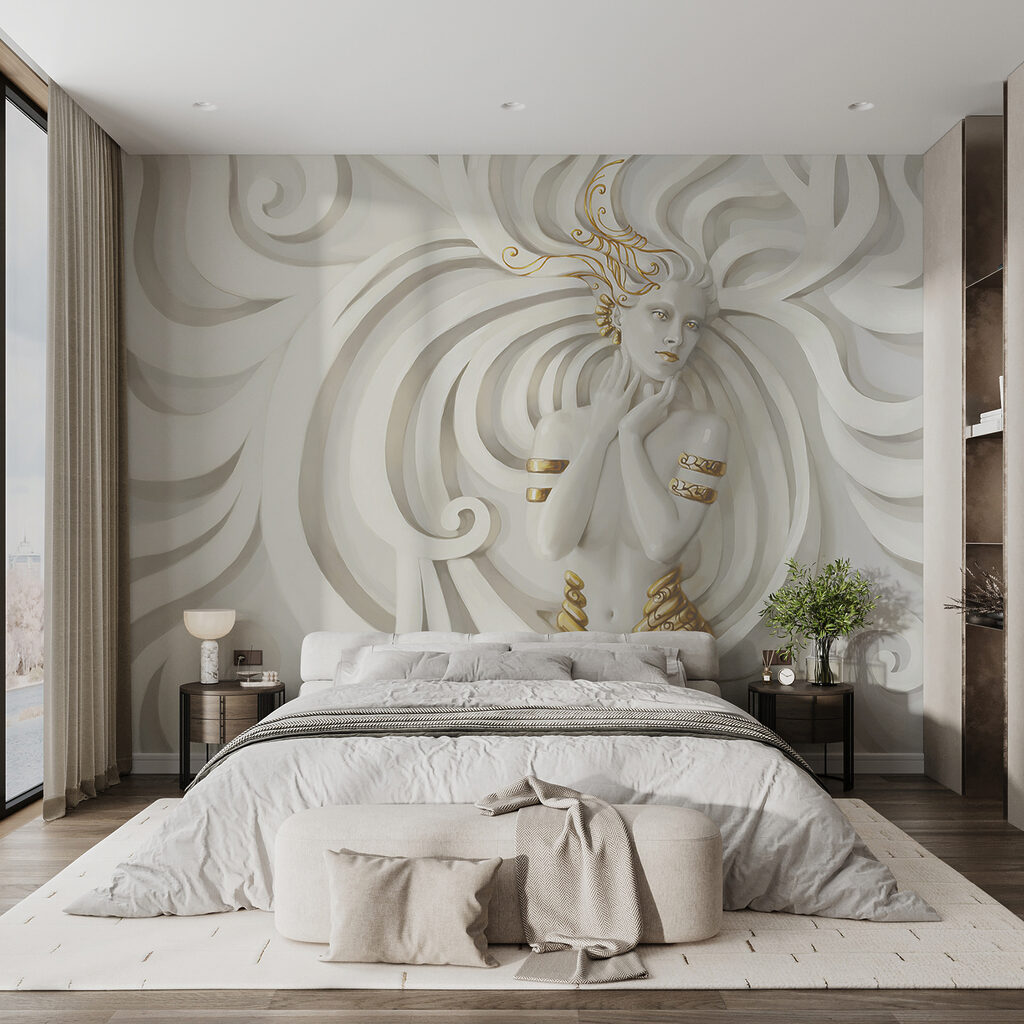 Woman among white curls — interior 4