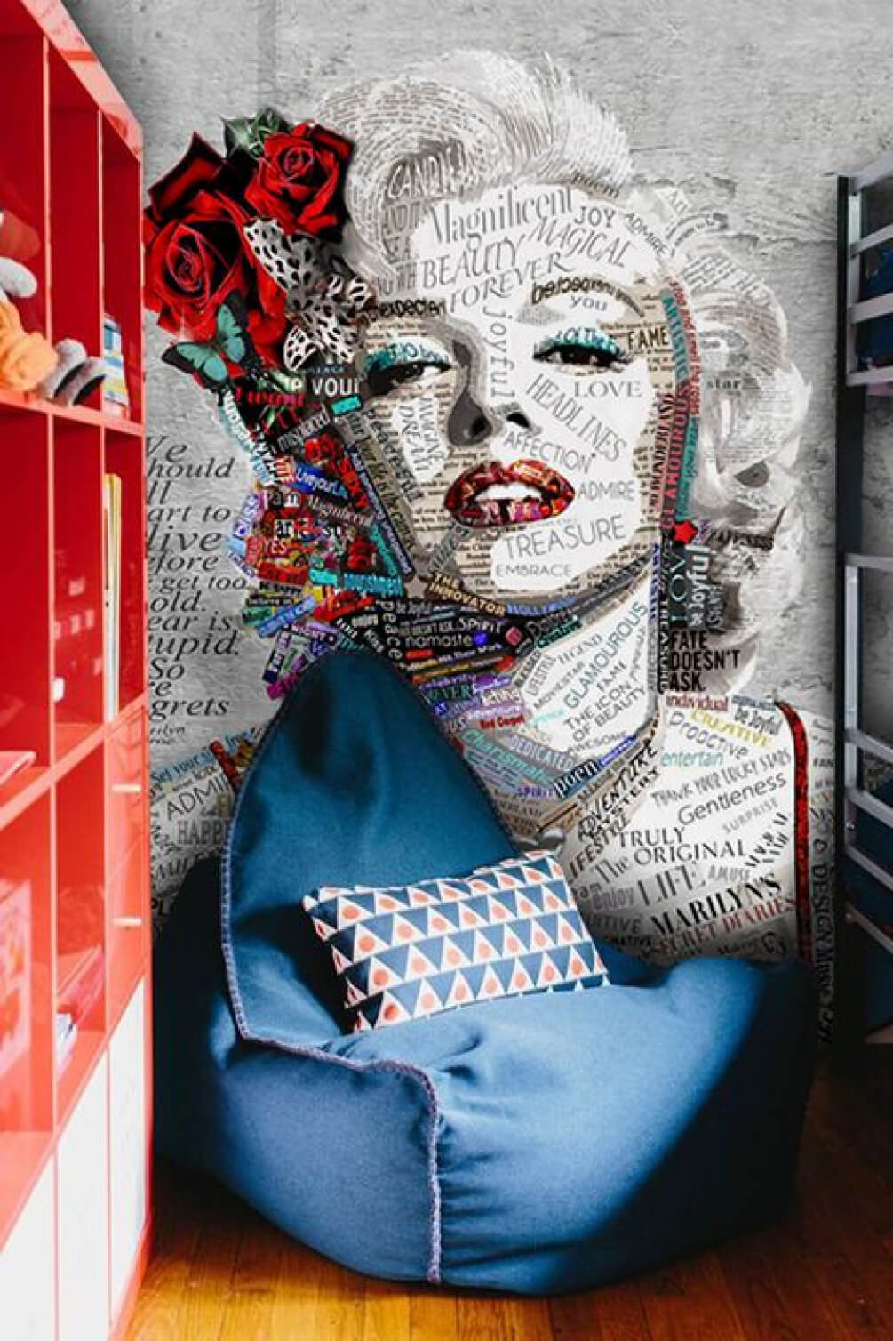 Portrait among fine letters — interior 1