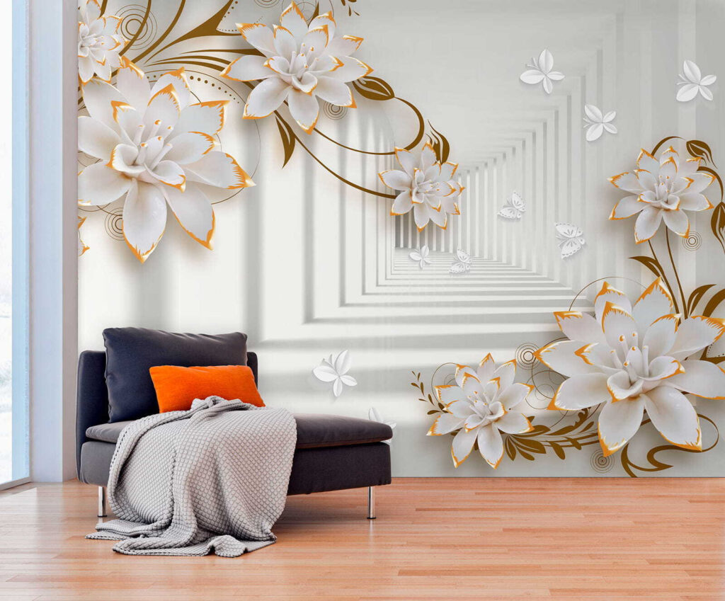 Flowers along a corridor — interior 1