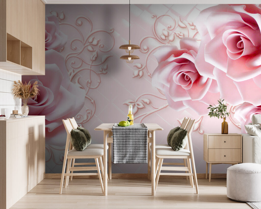 Roses with curling ornaments — interior 1