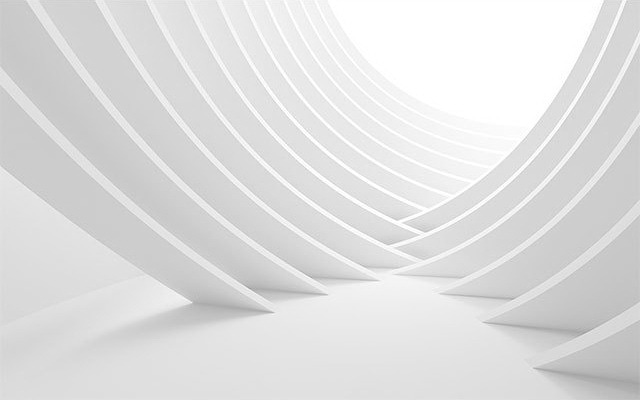 White ribs curving together — full design