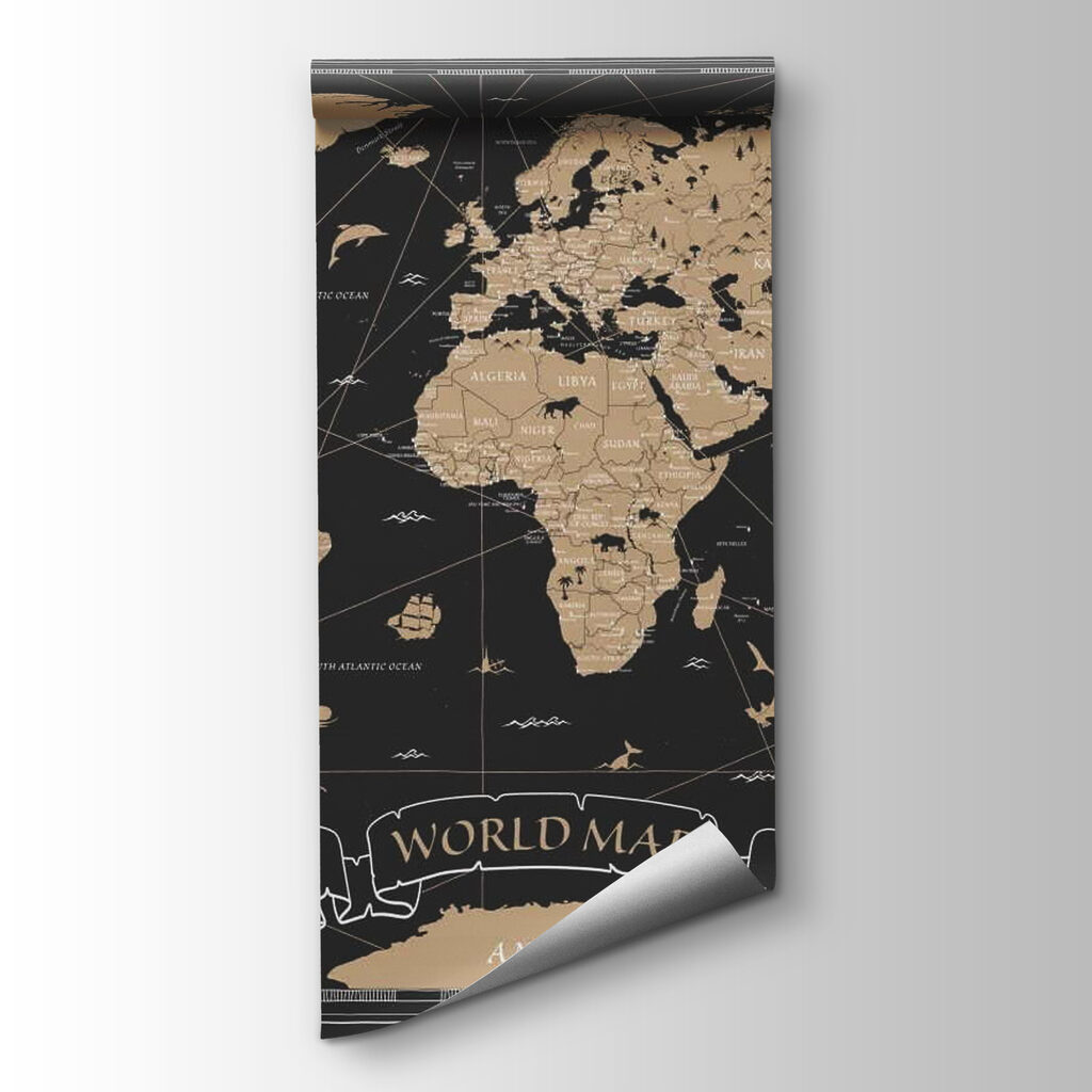 Sand-coloured world map — product view
