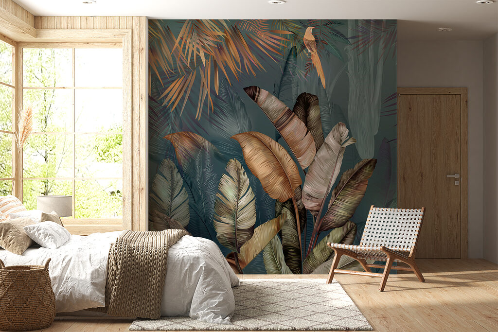 Tropical leaves and birds — interior 5