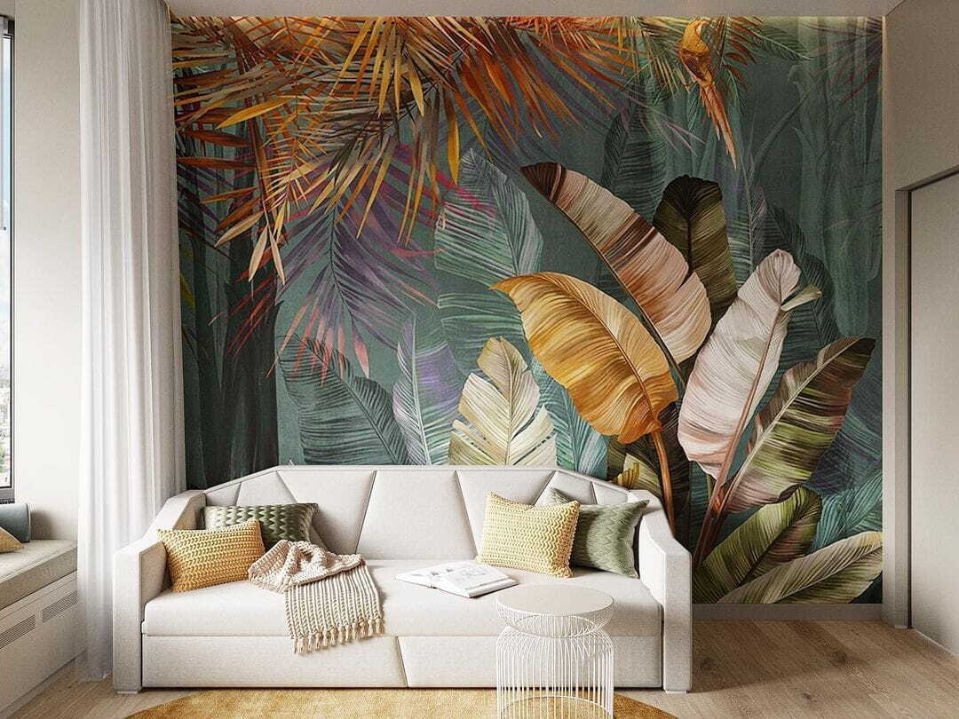 Tropical leaves and birds — interior 1