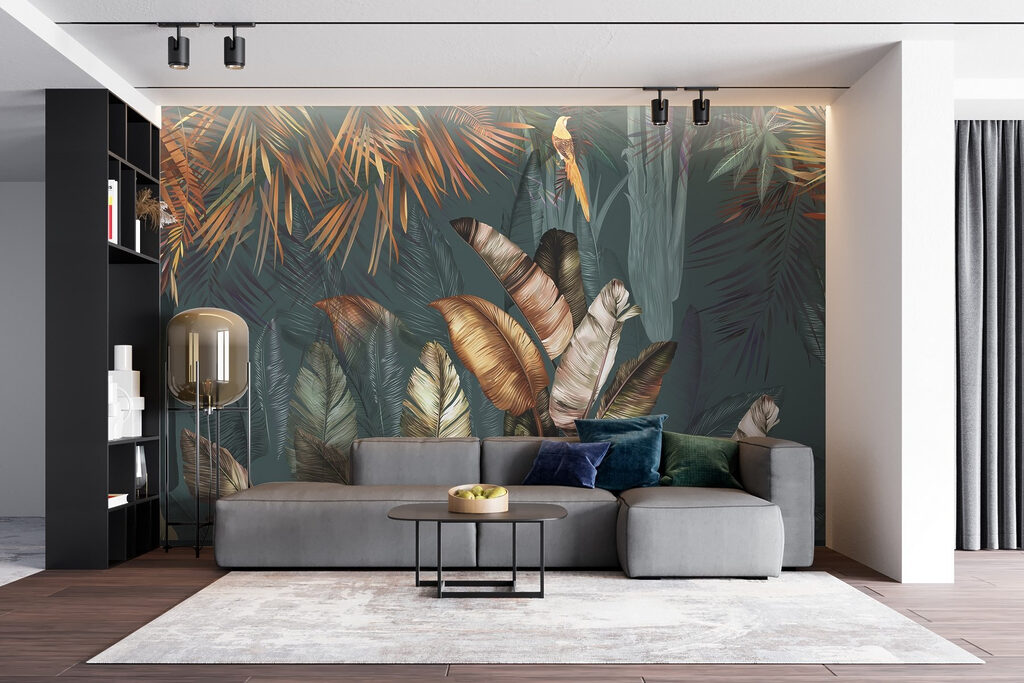 Tropical leaves and birds — interior 7