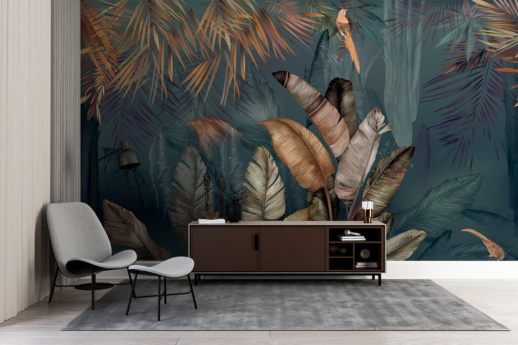 Tropical leaves and birds — interior 8
