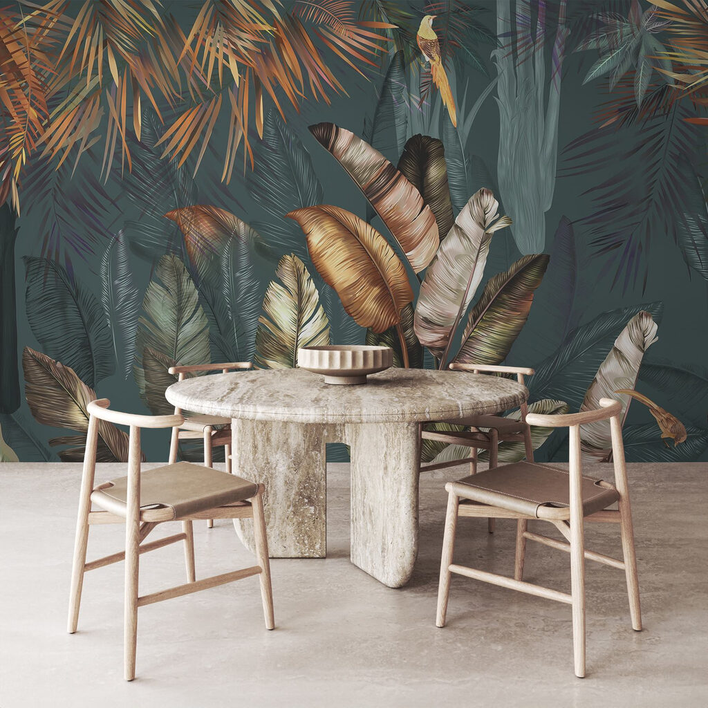 Tropical leaves and birds — interior 9