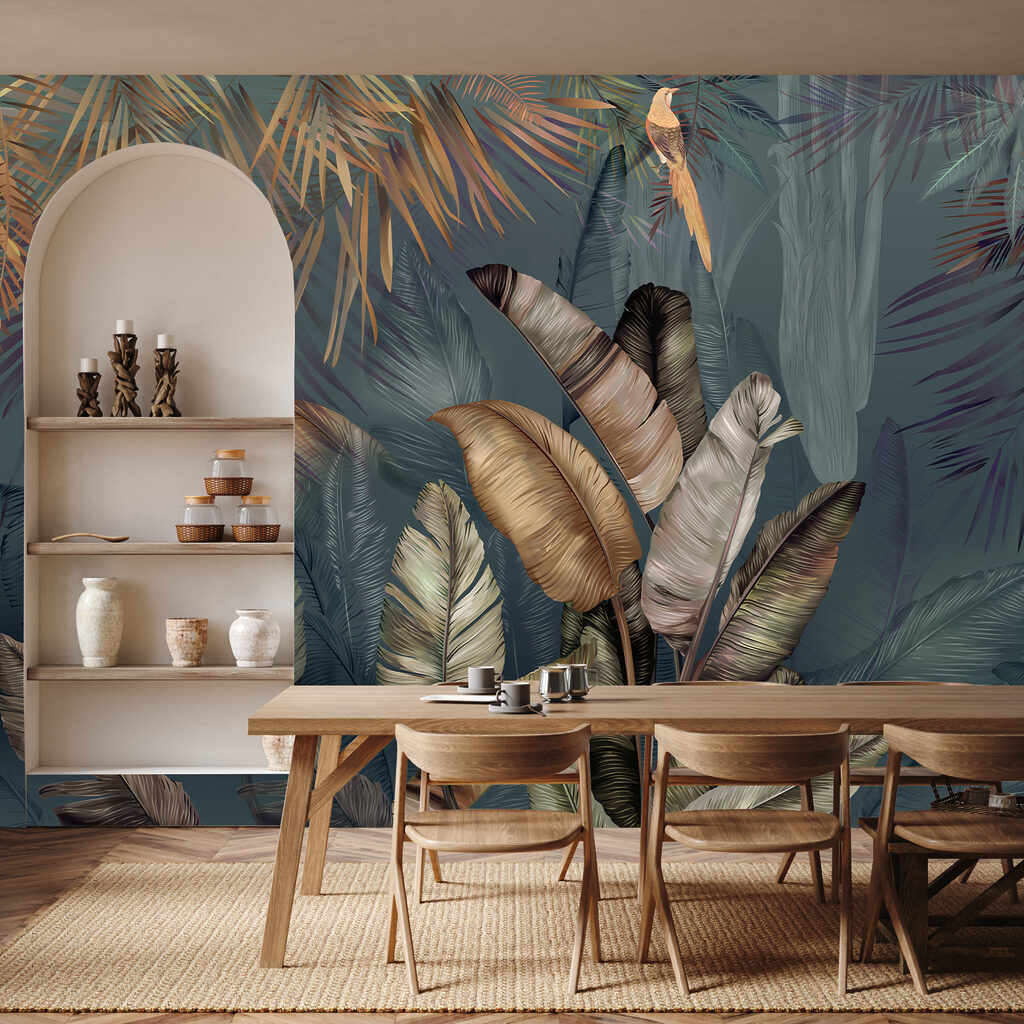 Tropical leaves and birds — interior 4