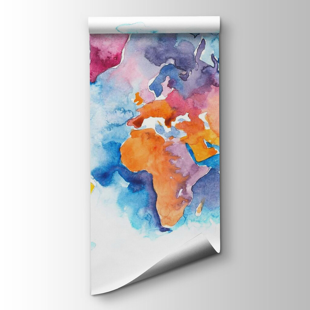 World map in watercolour — product view