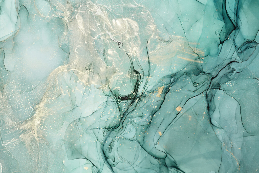 Turquoise and dark veins — full design