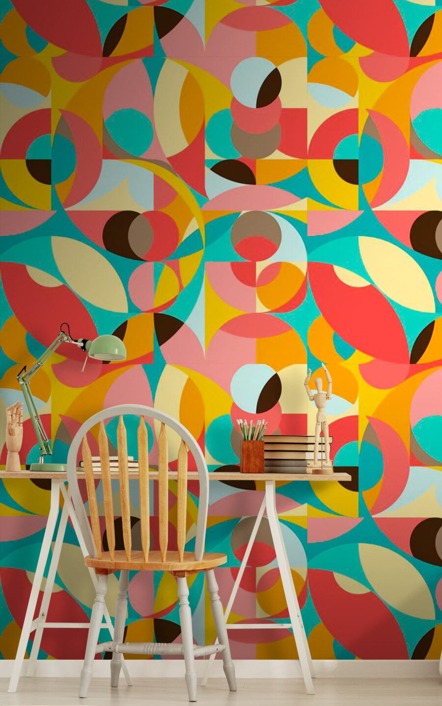 Bold quarter circles — interior 1