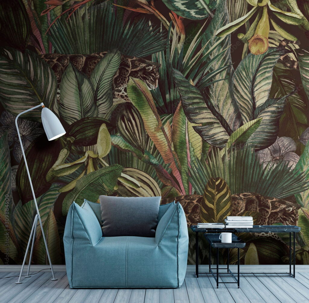 Spotted cats among leaves — interior 1