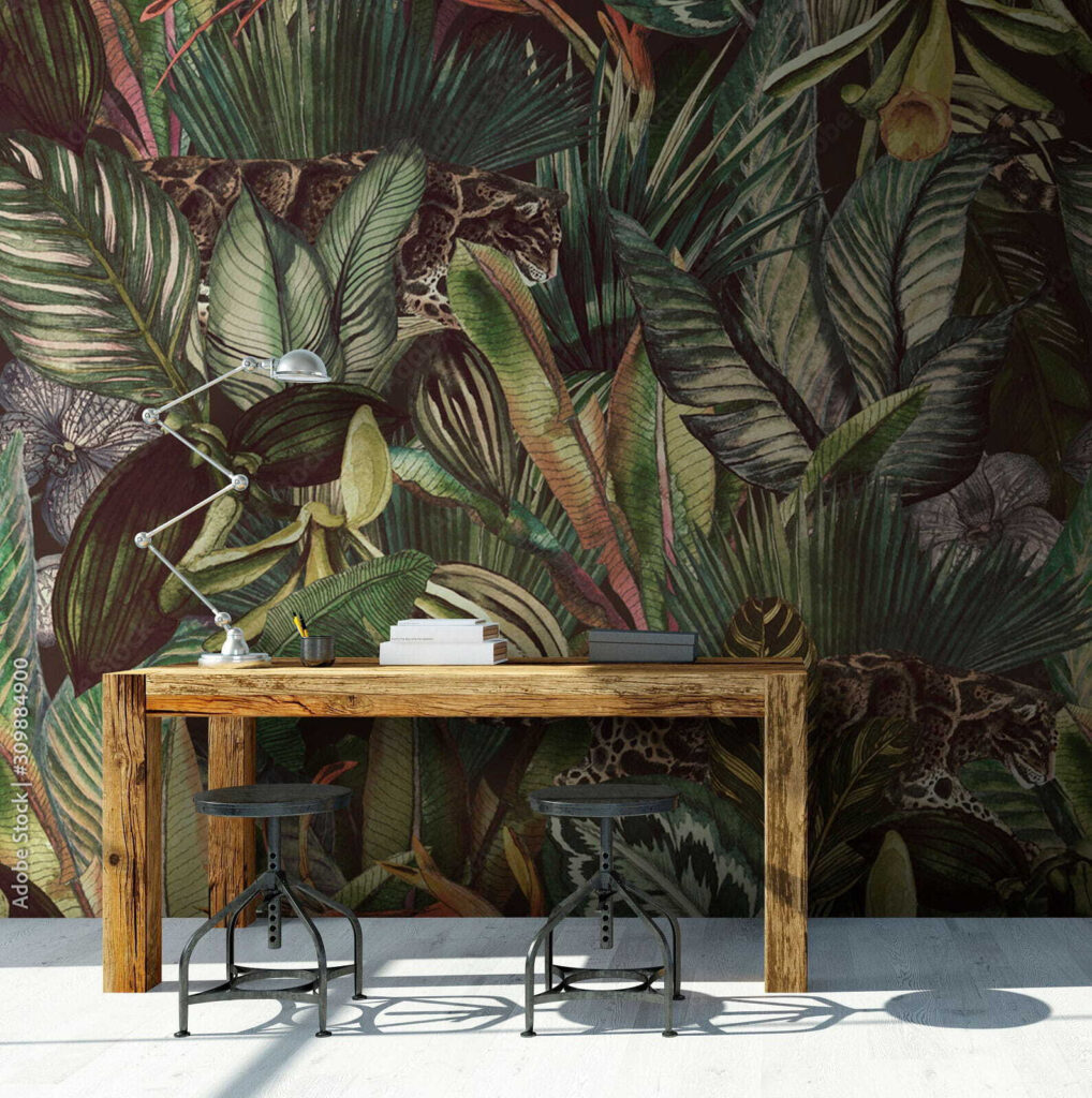 Spotted cats among leaves — interior 3