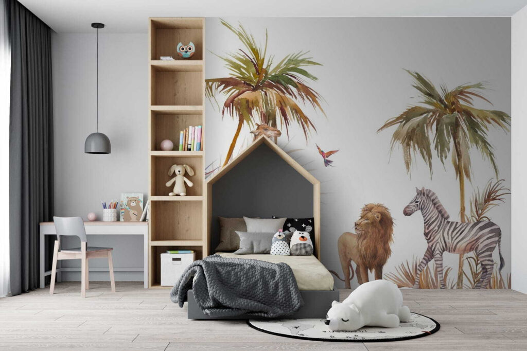 Safari animals and palms — interior 2