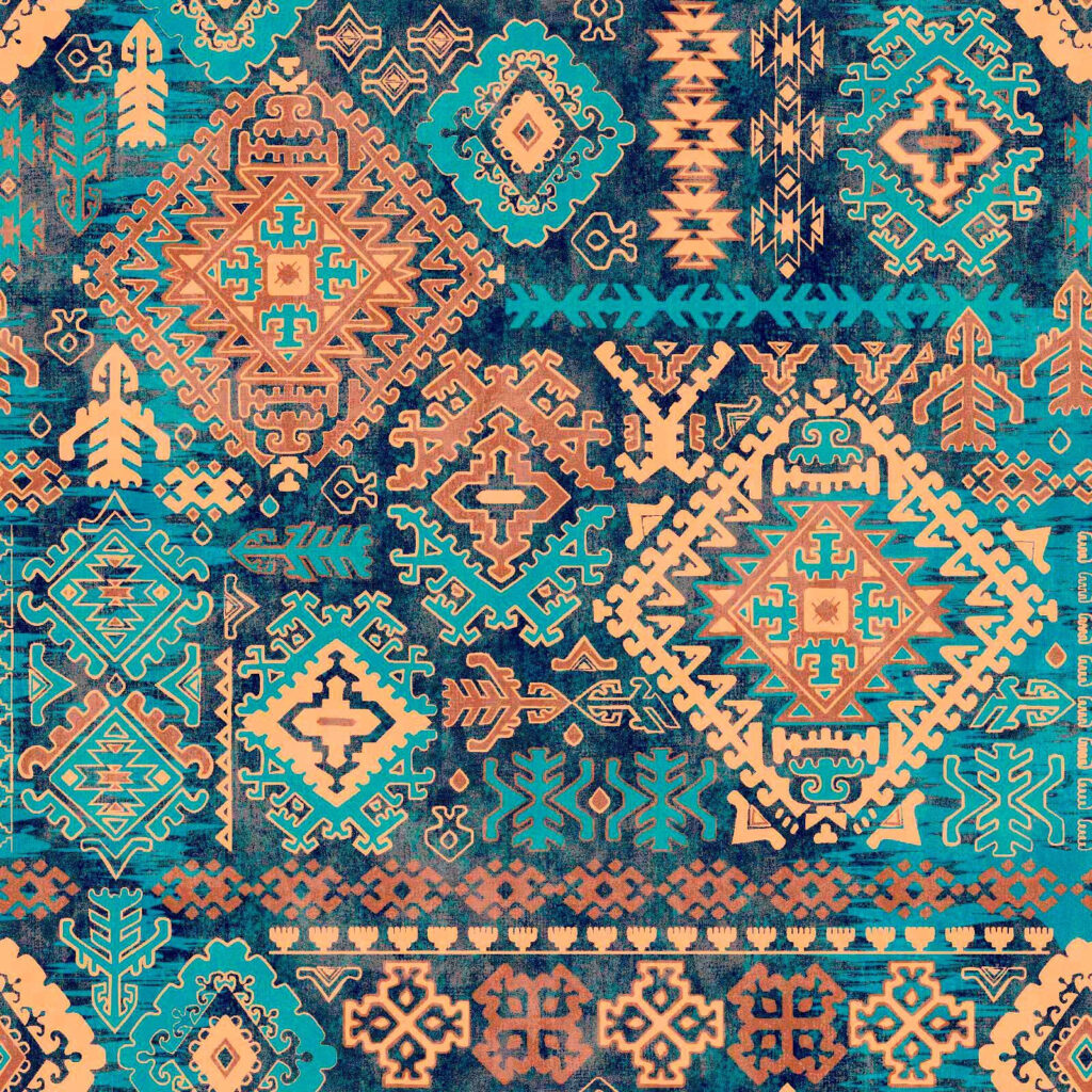 Turquoise diamond pattern — full design