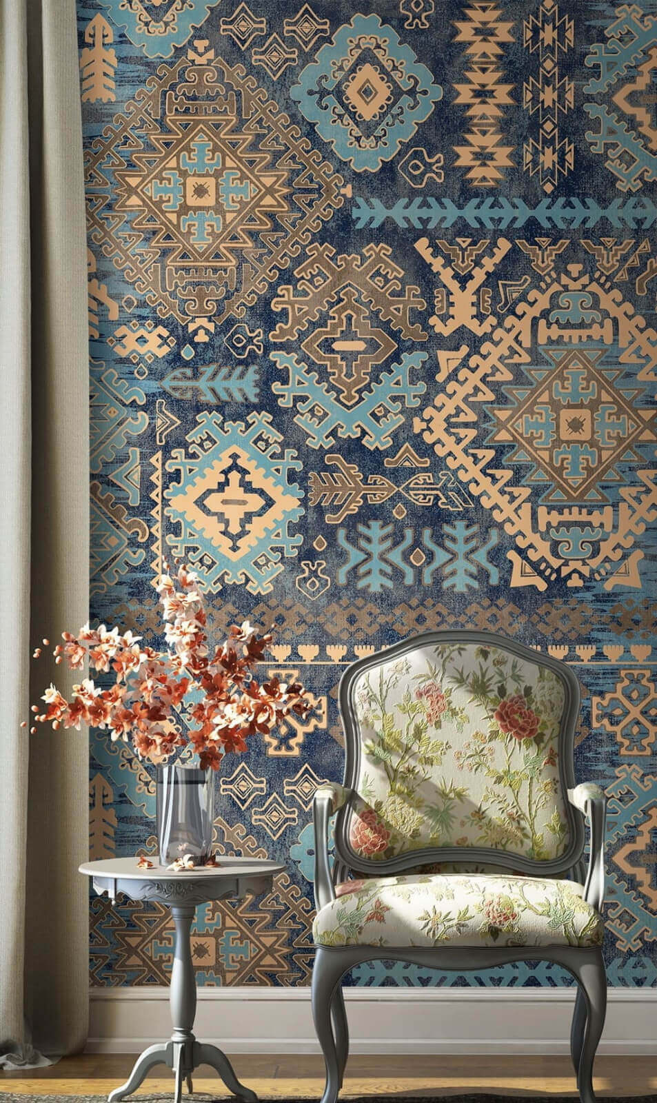 Turquoise diamond pattern — interior 2