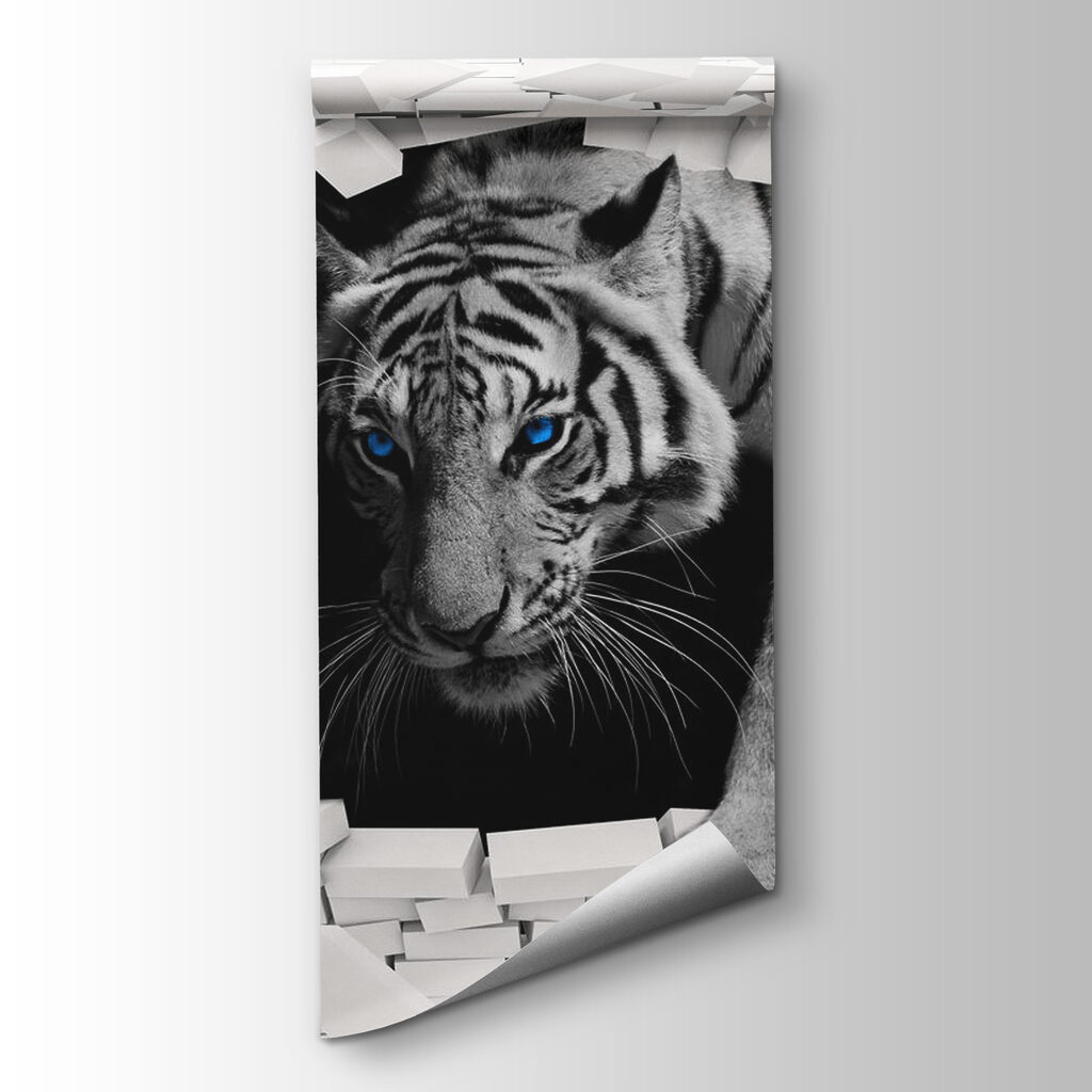 White tiger through brick — product view