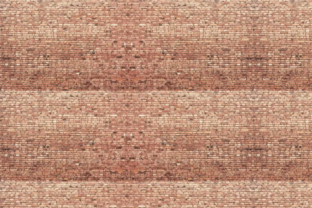 Warm brick, wide joints — full design