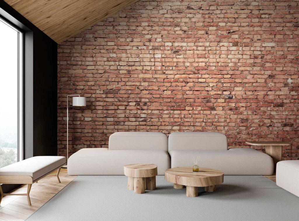 Warm brick, wide joints — interior 1
