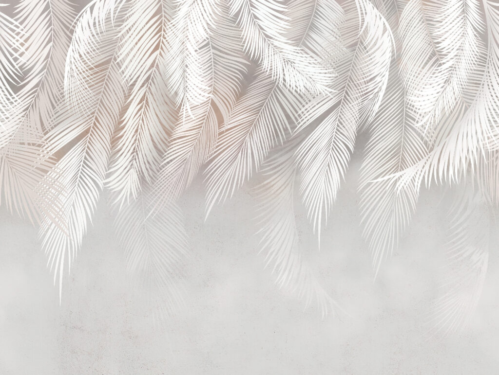 Hanging white palm fronds — full design