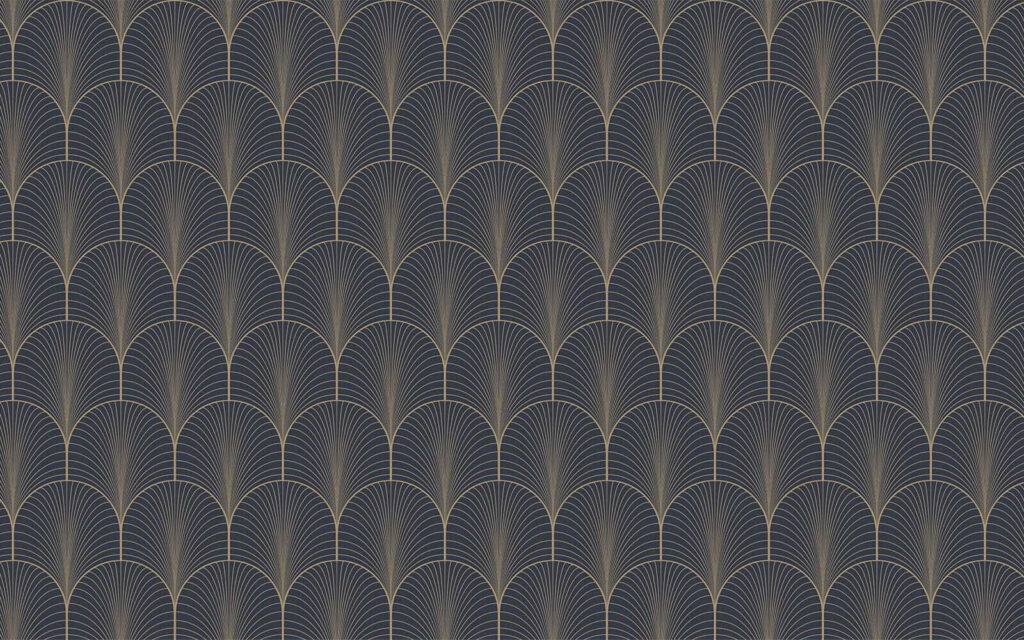 Golden fans in rows — full design