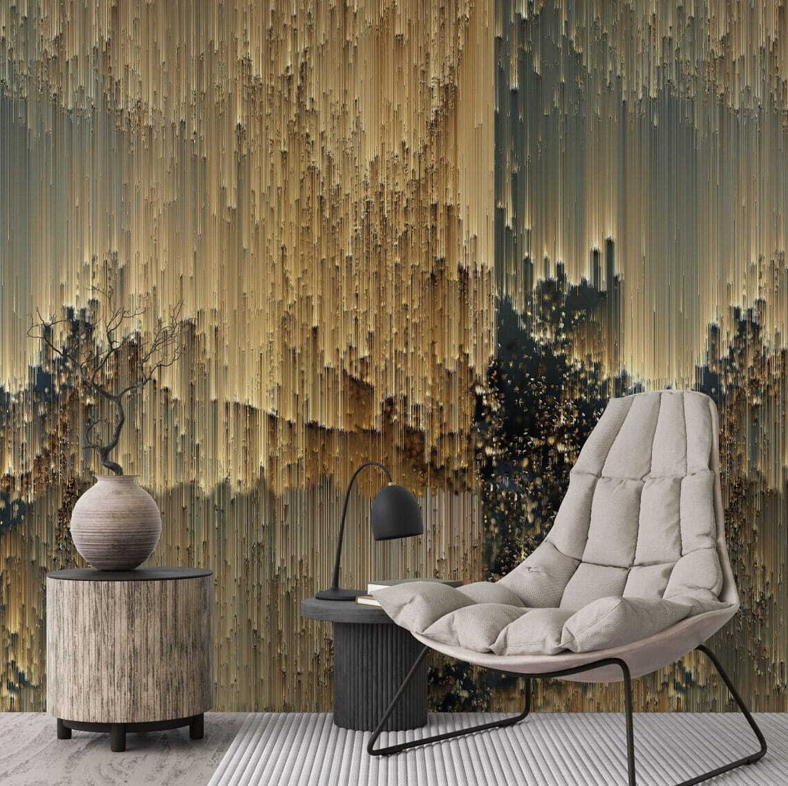 Golden paint flowing down — interior 3