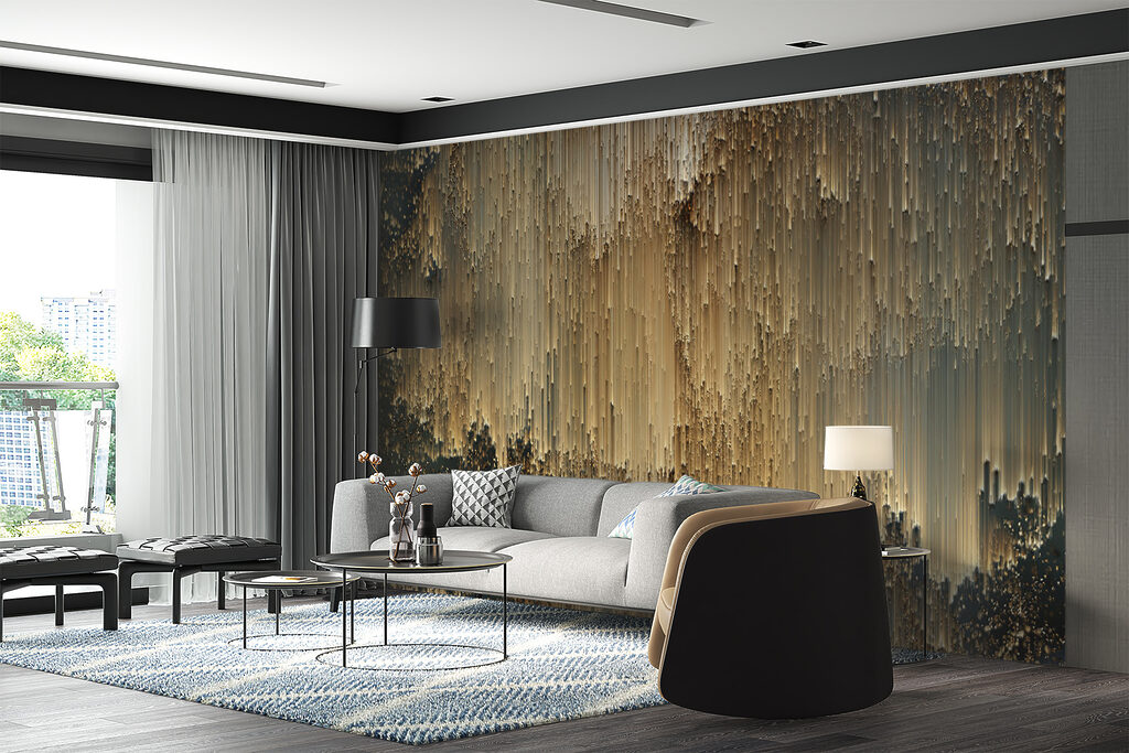 Golden paint flowing down — interior 5