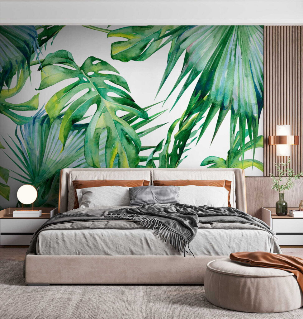 Green leaves in watercolour — interior 2