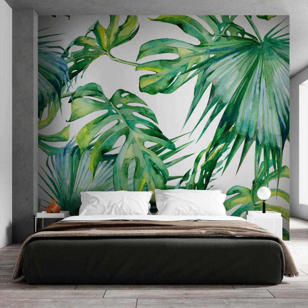 Green leaves in watercolour — interior 3