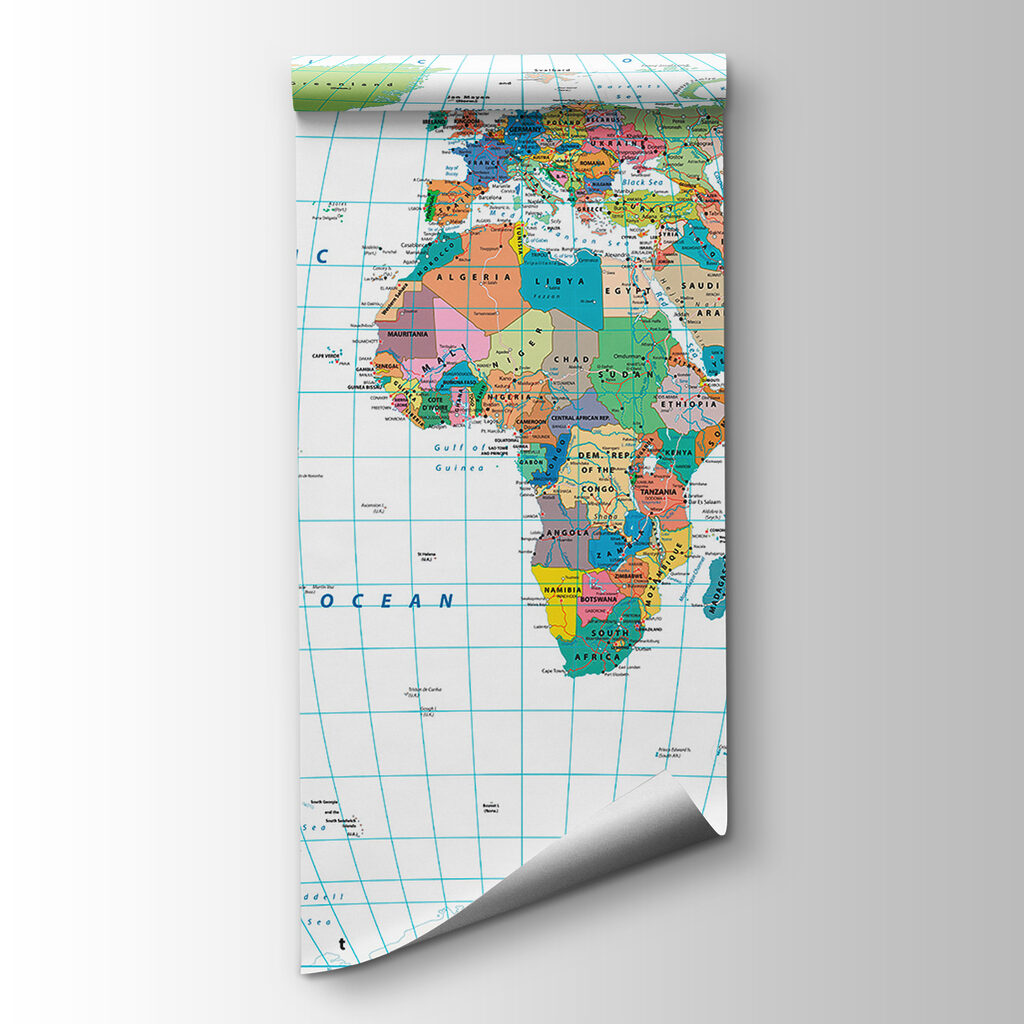 World map, latitude lines — product view