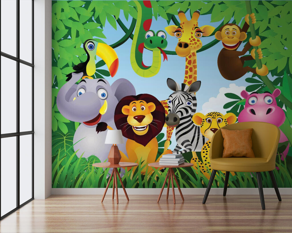 Jungle friends under leaves — interior 2