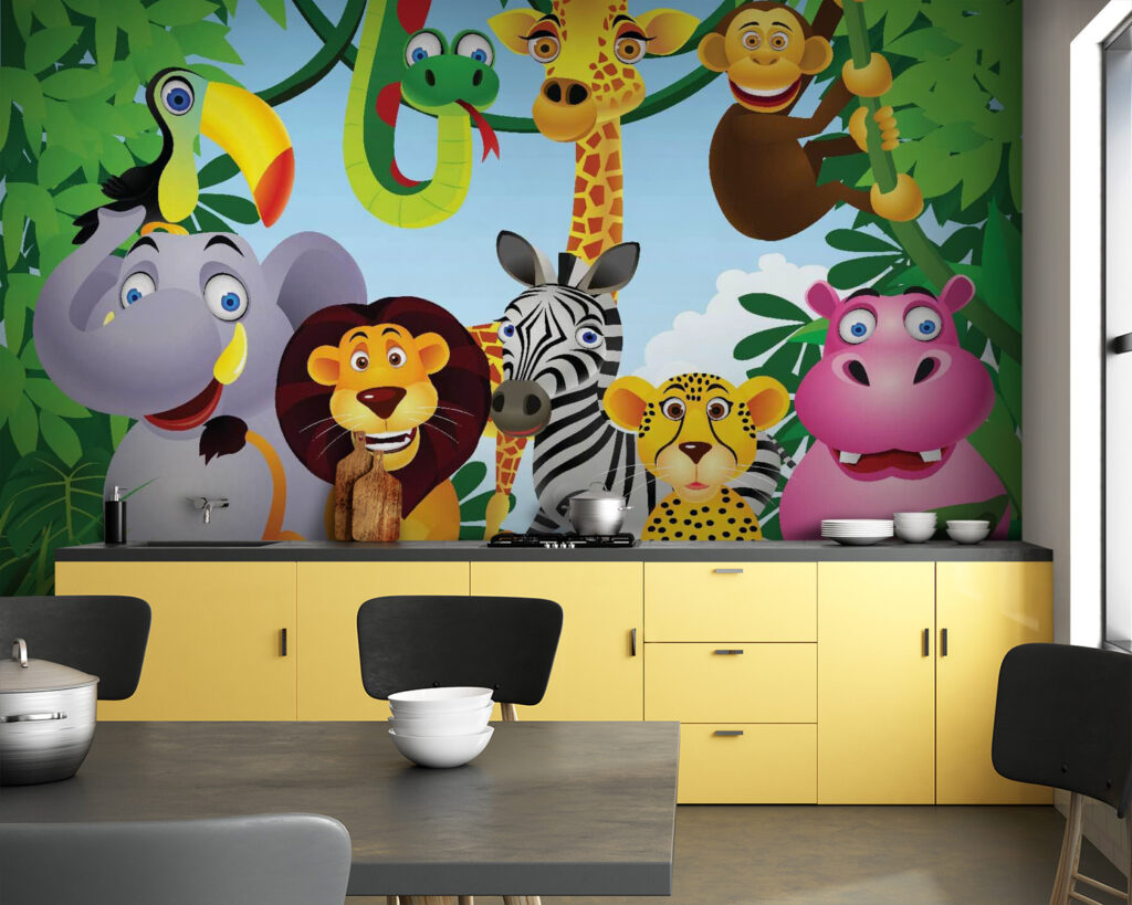 Jungle friends under leaves — interior 1