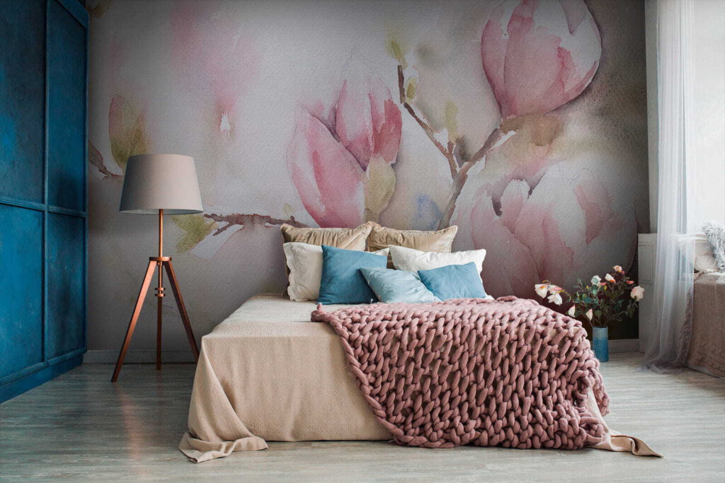 Pink magnolia in watercolour — interior 2