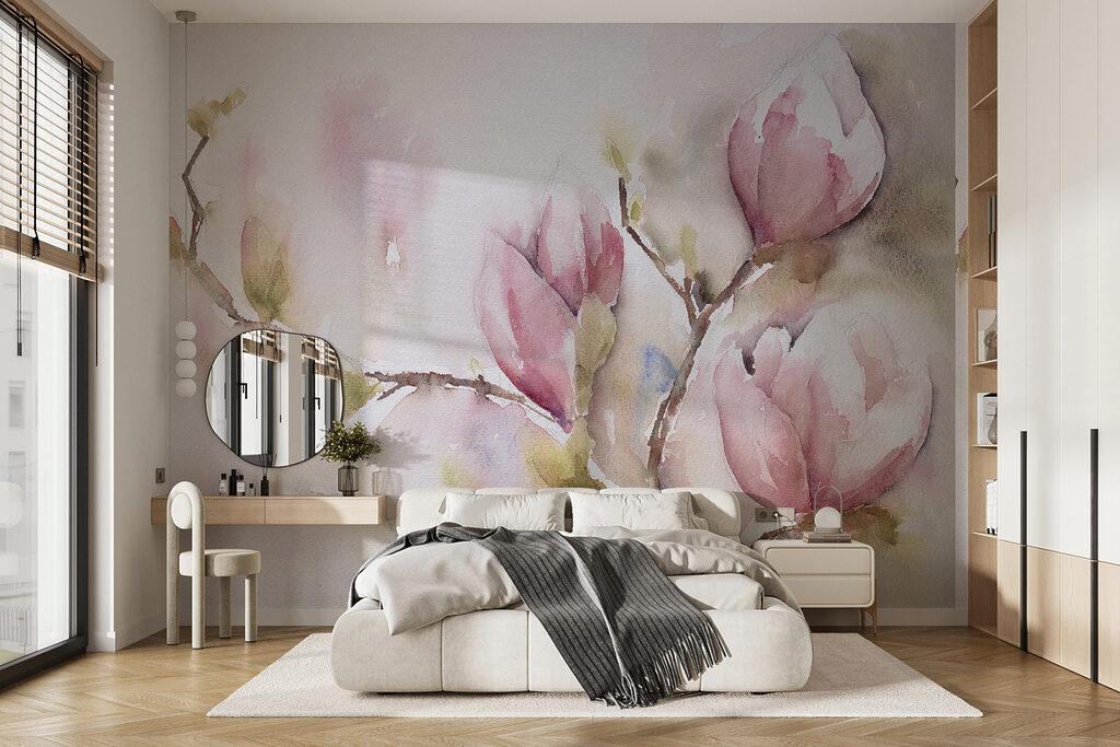 Pink magnolia in watercolour — interior 11