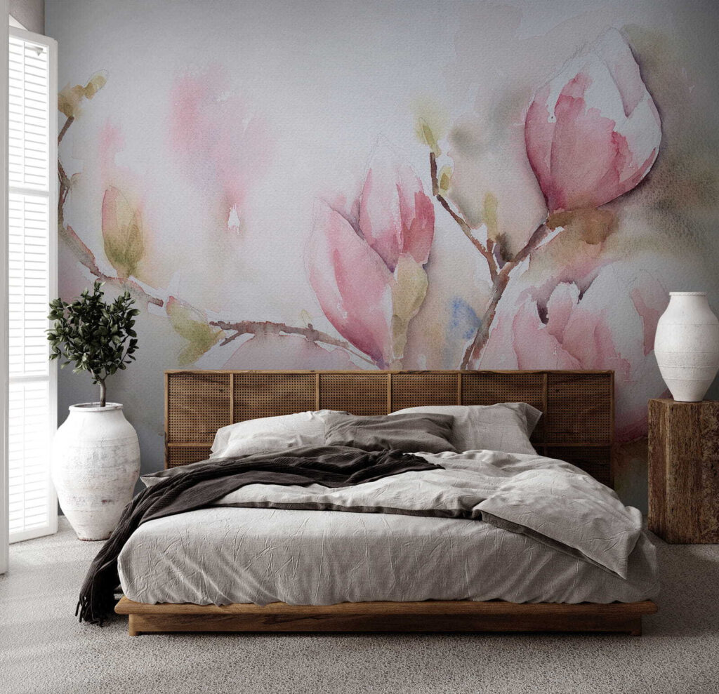 Pink magnolia in watercolour — interior 3
