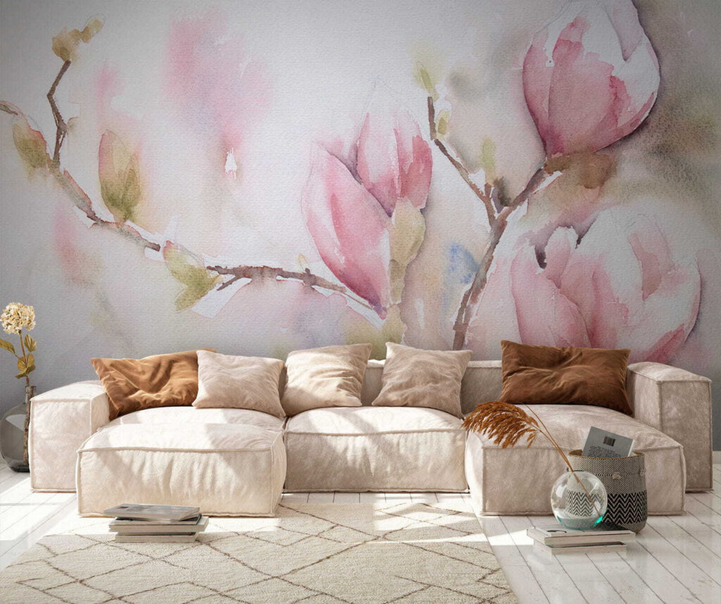 Pink magnolia in watercolour — interior 6