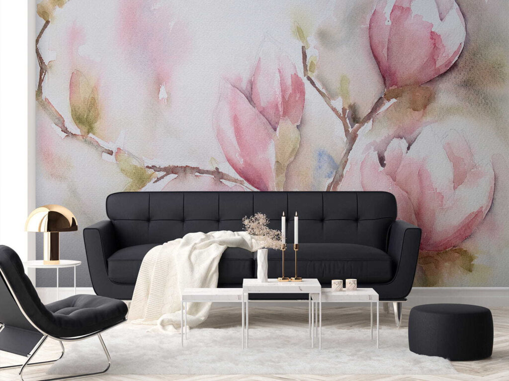 Pink magnolia in watercolour — interior 7