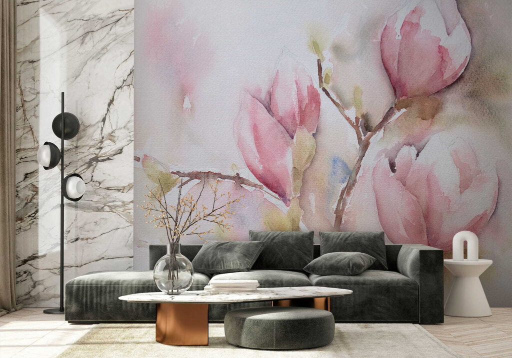 Pink magnolia in watercolour — interior 8